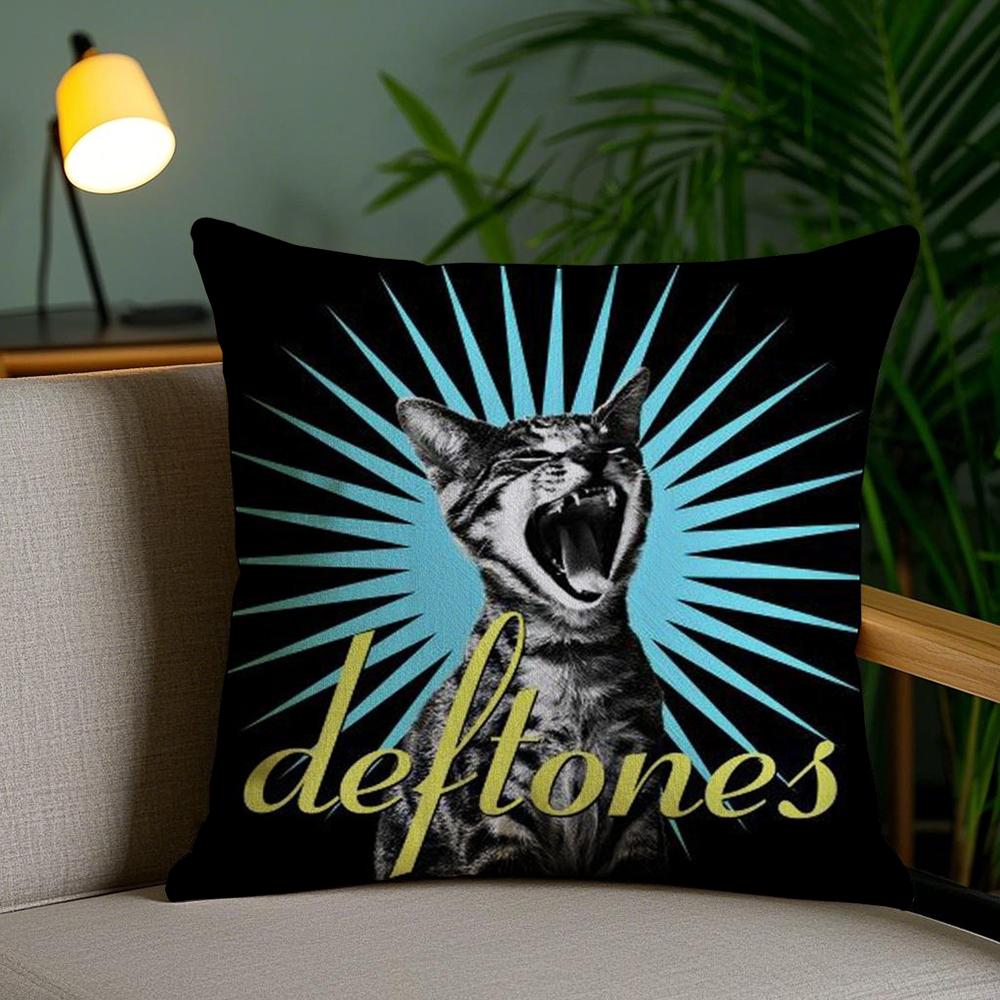Band D-Deftones Cushion Cover Soft Short Plush Double-Sided Printing Home Decor Machine Washable Pillow Case Gift