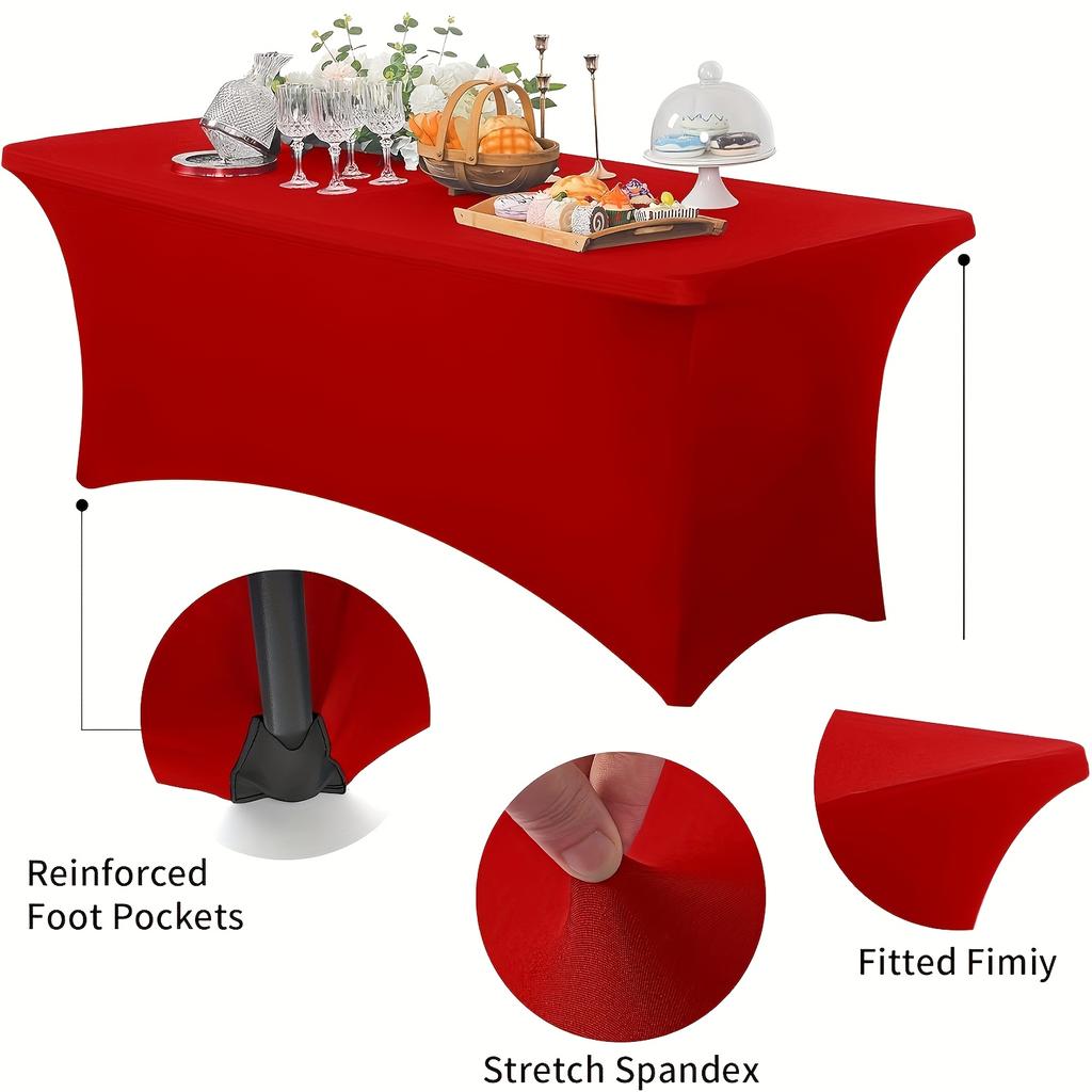 1pc Retractable Polyester Tablecloth Cover, Wrinkle-resistant Washable Tabletop Protector for Indoor/outdoor, Patio, Picnic, Camping, Parties