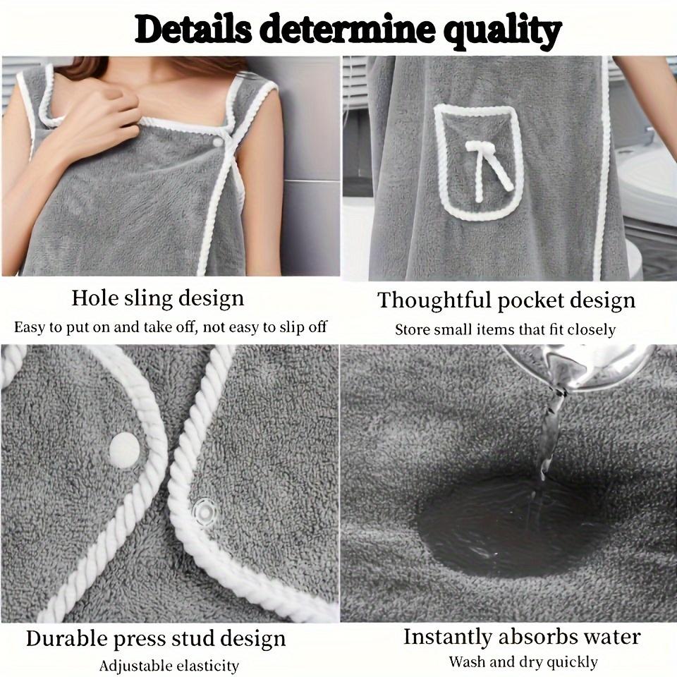 Wearable Bath Towel, Bowknot Coral Velvet Bath Skirt For Adults, Water Absorption, Quick Drying, Bath Towel, No Hair Loss, Bath