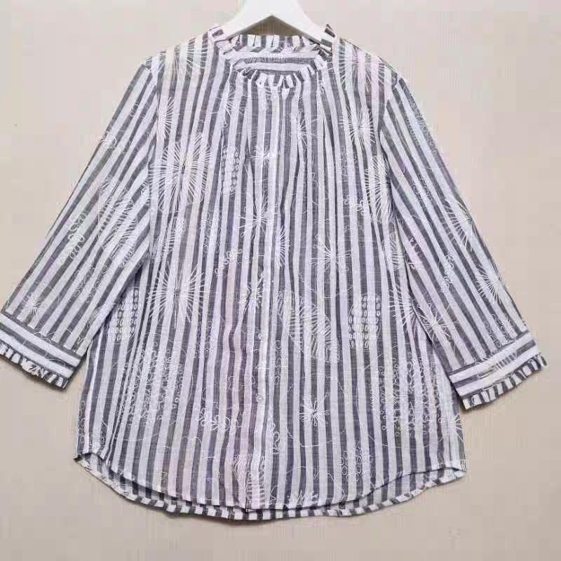 Export Export Original Order Leftover Stock Cotton Cropped Sleeves Happy Shirt Female Loose Casual All-Matching Shirt Mom Wear Spring