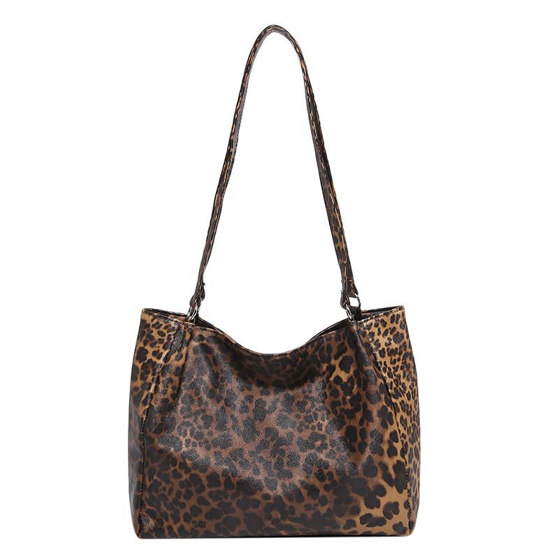 

Luxurious Leopard Print Tote Bag For Women Stylish Large Capacity Bag Perfect For Fashion Daily кофейный