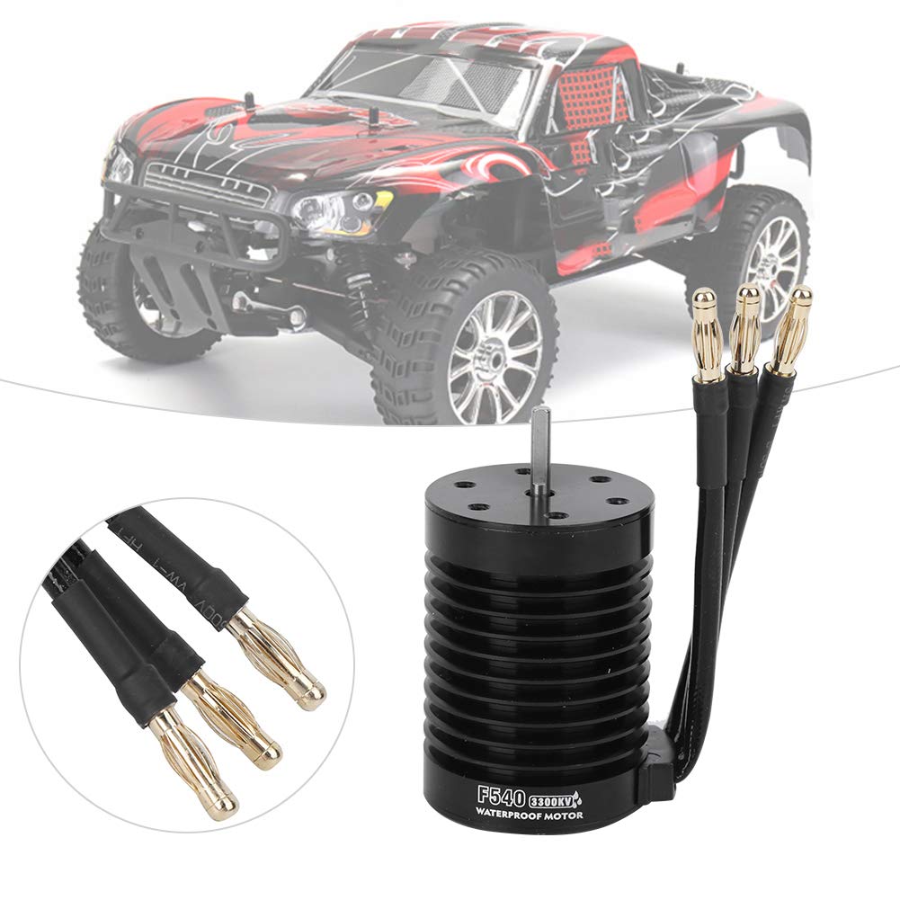 F540 Waterproof 4-Pole Non-Inductive Brushless Motor for 1/10 RC Cars, High-Performance Electric Motor, 3300KV
