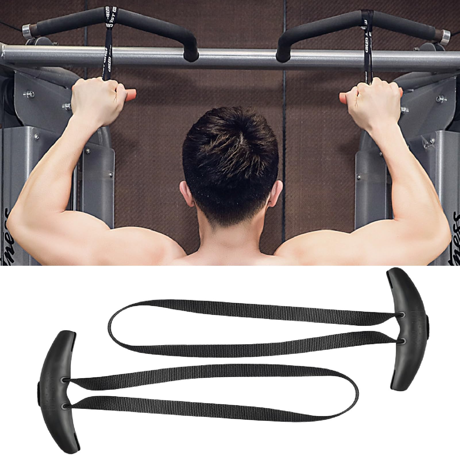 

CAWKAY Pull-Up Training Tube Grip, Strength Training, Pull-Up Bar Attachment Grip, Easy to Grip, Pull-Up Machine, Chin-Up Training (Black (Set of 2))
