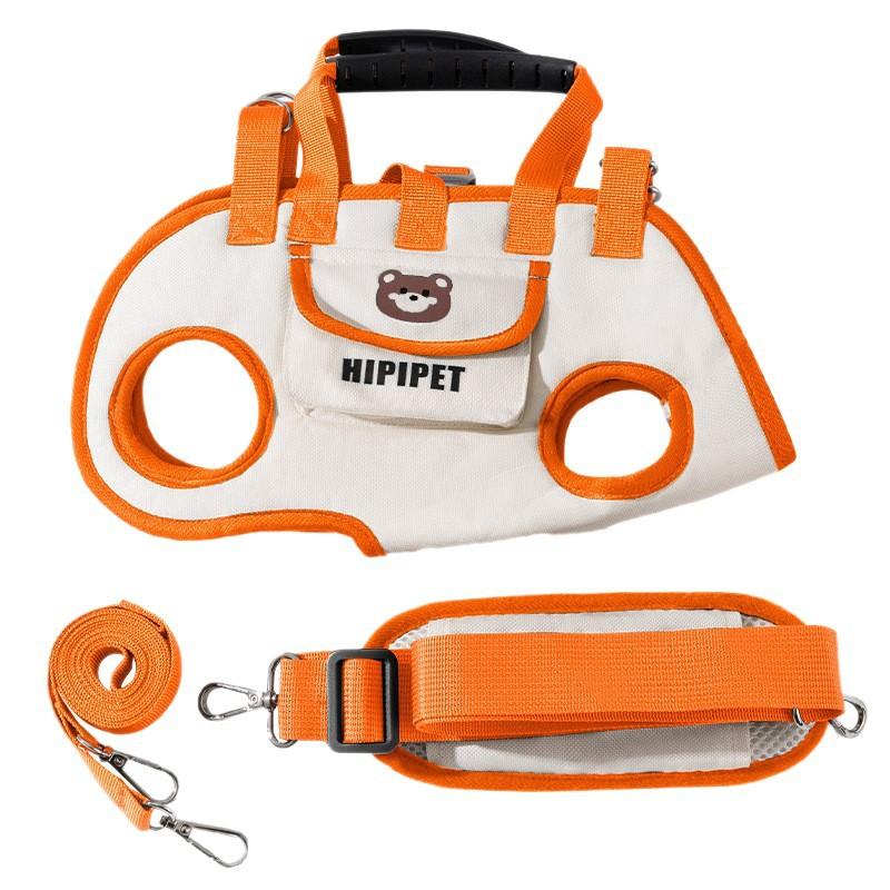 Pet Backpack Dog Go Out Convenient Backpack Hand Bag Traction Rope Breathable Travel Shoulder Bag Multi-functional Backpack