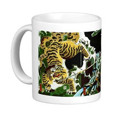 Caneca de Foto Tigre Utagawa Kiyomasa Caneca "Caça de Kato" de Kunitsuna (Série Ukiyo-e)