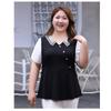 Plus Size Women's Summer New V Neck Waist Slimming Chiffon Short Sleeved Top