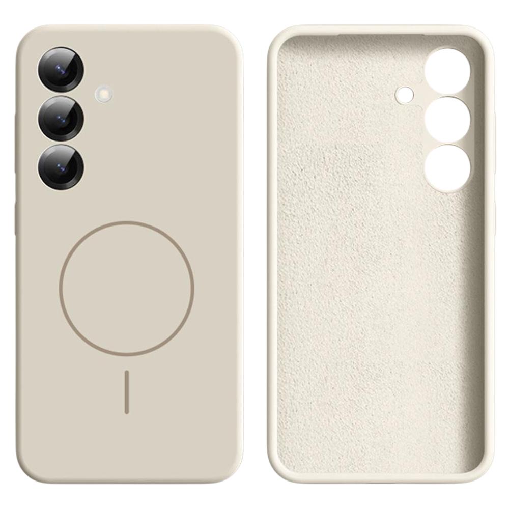 For Samsung Galaxy S25 Case Compatible with MagSafe Soft Skin-Touch Liquid Silicone+PC Phone Cover