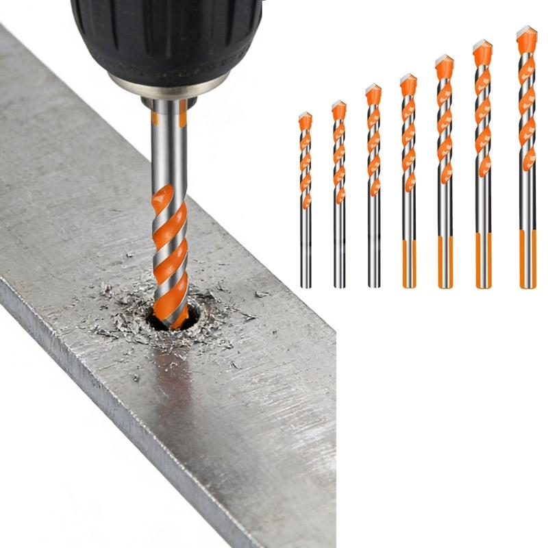 Concrete Drill Bit Four-Edge Serrated Drill Bits 1/4 Shank High Hardness Steel Metal Drill For Brick