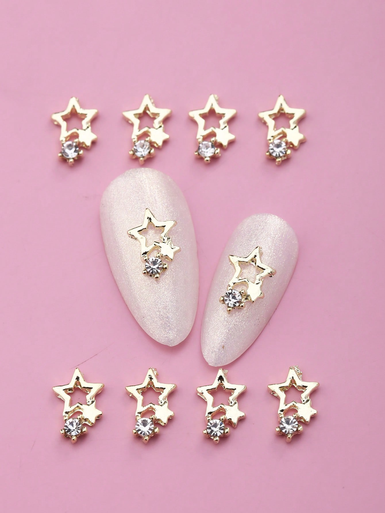 

10 шт. подвеска в виде пятиконечной звезды, 3D, золотой, серебряный сплав, украшения для ногтей, самодельные украшения для ногтей, для обуви, одежды, сумок, принадлежностей для ногтей