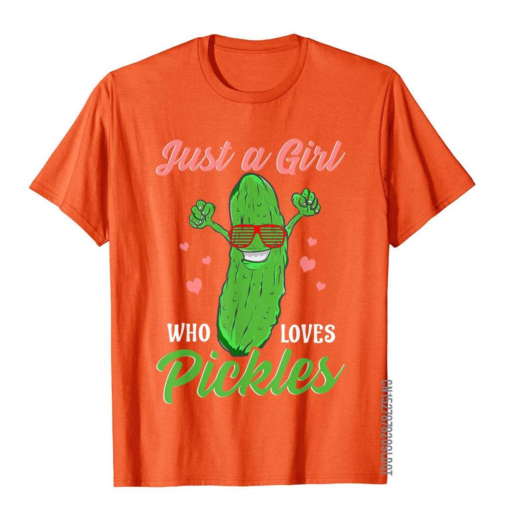 Just A Girl Who Loves Pickles Gift Pickle Food Costume Party TShirt Simple Style Cotton Unisex T Shirt Custom Funny T Shirt