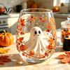 Personalized Daily Use Glassware Stemless Wine Glasses with Marine Animal Pattern, 420ml Capacity, High Borosilicate Halloween Themed Drinking
