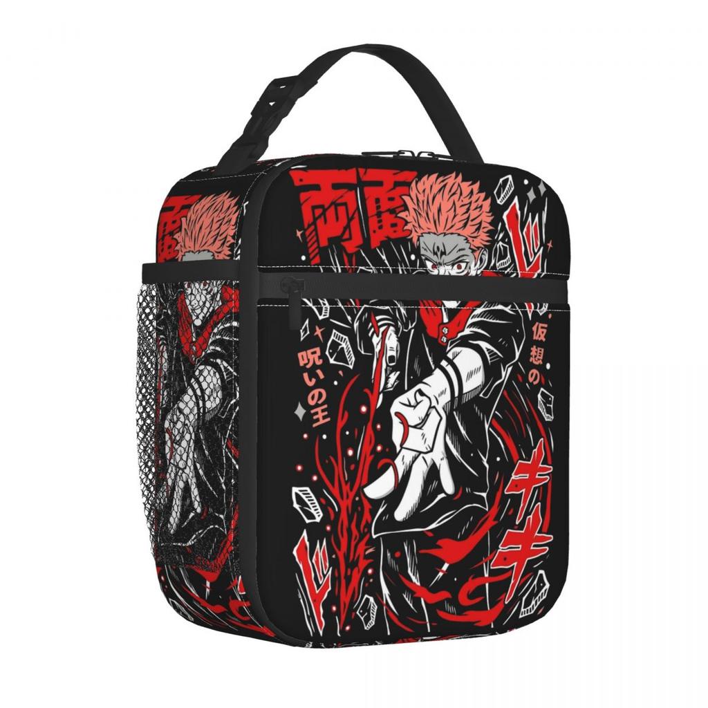 Ryomen Sukuna JJK Anime Isolierte Lunchtasche Thermischer Lunchbehälter Auslaufsichere Tragetasche Lunchbox Männer Frauen Strand Picknick