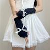 Lovely Knitted Bowknot Half Finger Gloves Sweet Girl Arm Sleeves Hand Warm Elastic Decorated Handcuffs Party Accessories