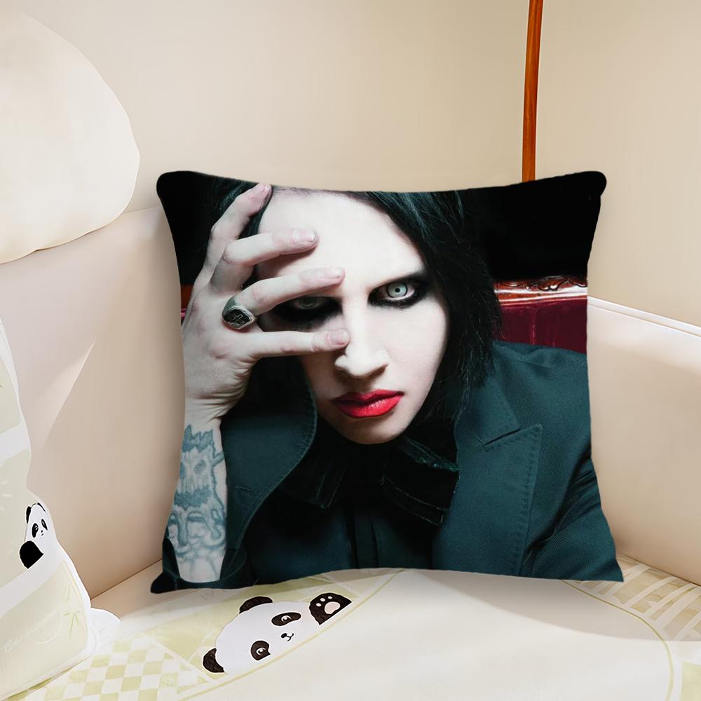 Marilyn Manson One Assassination Under God Kussensloop Woonkamer Bank Kussenhoes Geschikt Voor Huis Slaapkamer Kamer Decoratie 50x50cm