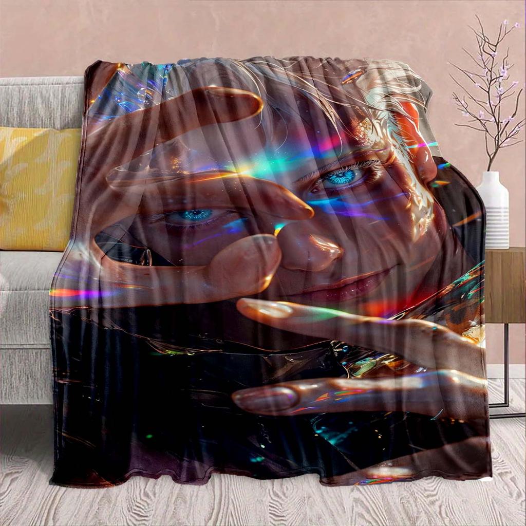 Jujutsu Kaisen Flannel Printed Blanket Warm Cozy Soft Throw Lightweight Sofa Bed Home Decor -QJY