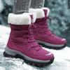 Women's Mid-Calf Boots Northern Winter Boots with Fleece Lining and Thick Sole for Warmth