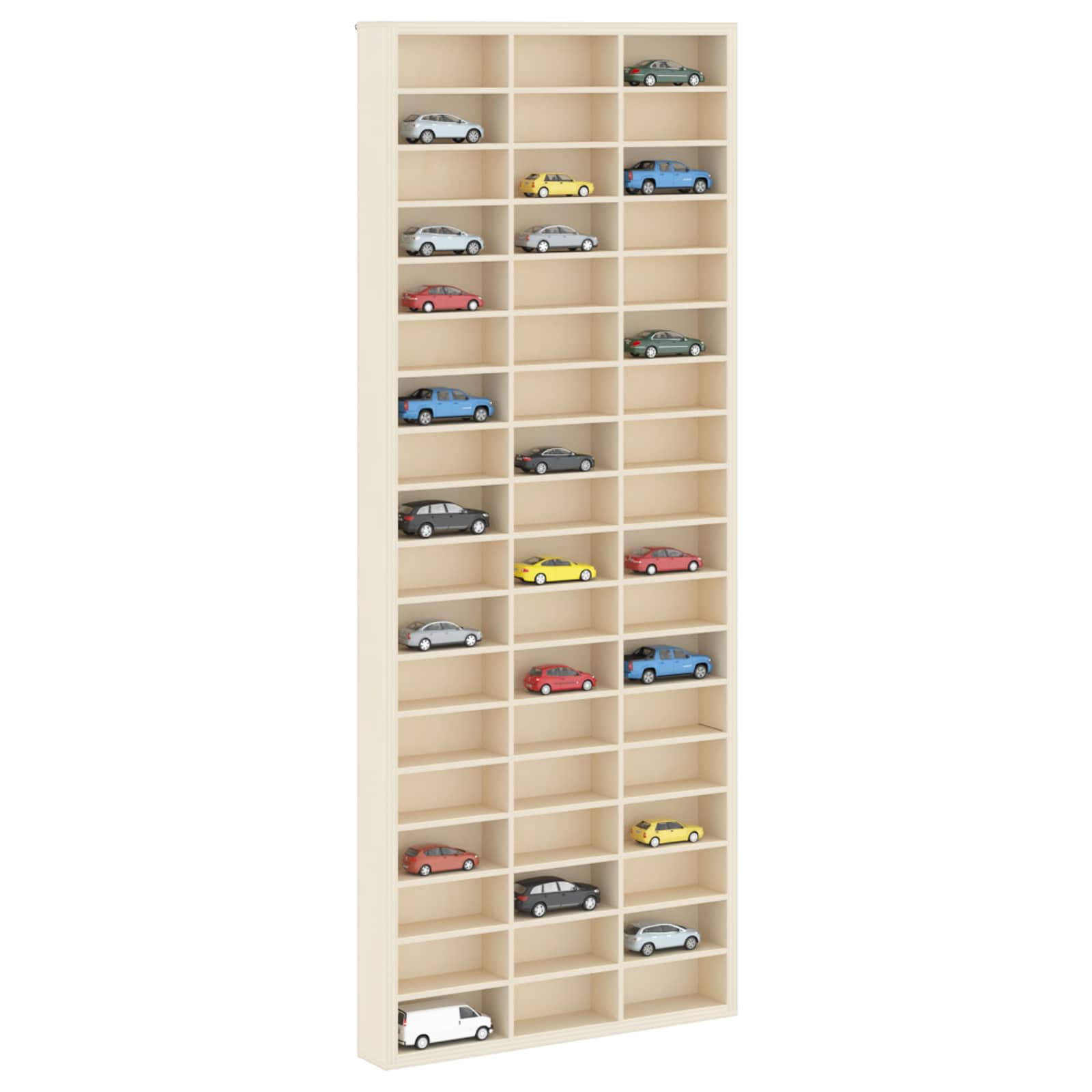 Wandmontierte Vitrine mit Regal Beige 30 x 4,5 x 75 cm Spanplatte