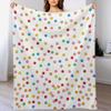 Rainbow Gumballs White Throw Blanket No Pilling Soft Warm Blanket for Bed