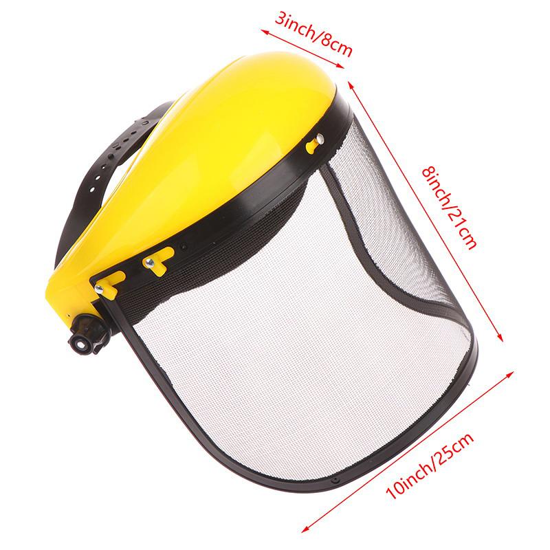 Stainless Steel Safety Helmet with Full Face Shield - Splash Proof Mesh Mask for Garden Grass Trimming