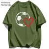 Hollow Out Football Heart Design Print TShirt Men Cotton Crewneck T Shirts Summer Loose Clothes Multicolor Trendy Short Sleeve