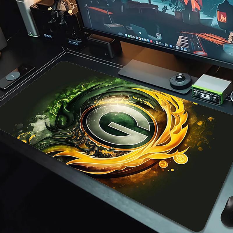 Green Bay Packers Tryck Kudde Halkfri Laptop Surfplatta Stor Musmatta XXL Mat Mini PC Spelmatta Med Låst kant