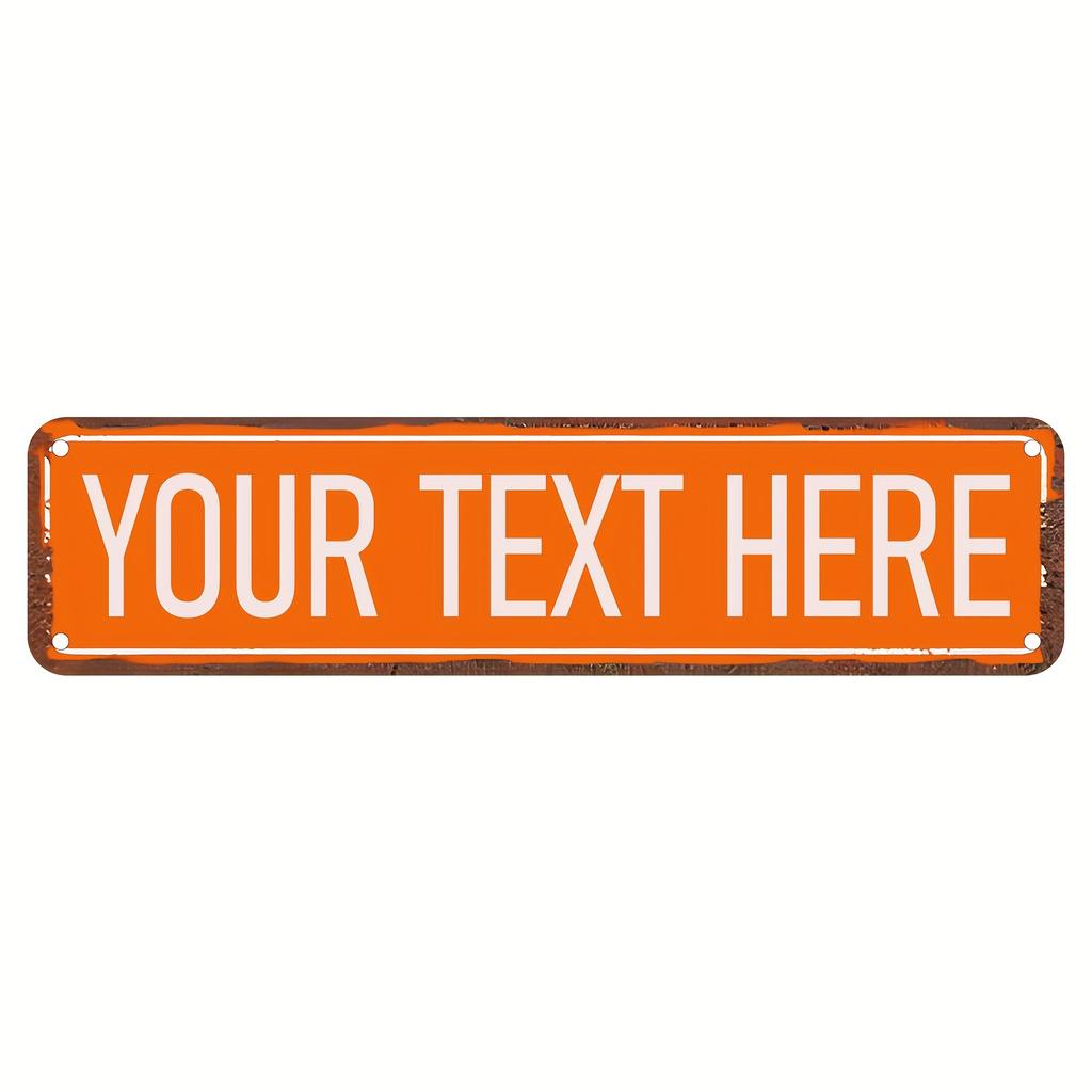 Personalized Custom Street Sign 4x16 Inch Custom Text Metal Plaque Indoor Outdoor Home Wall Art Decor