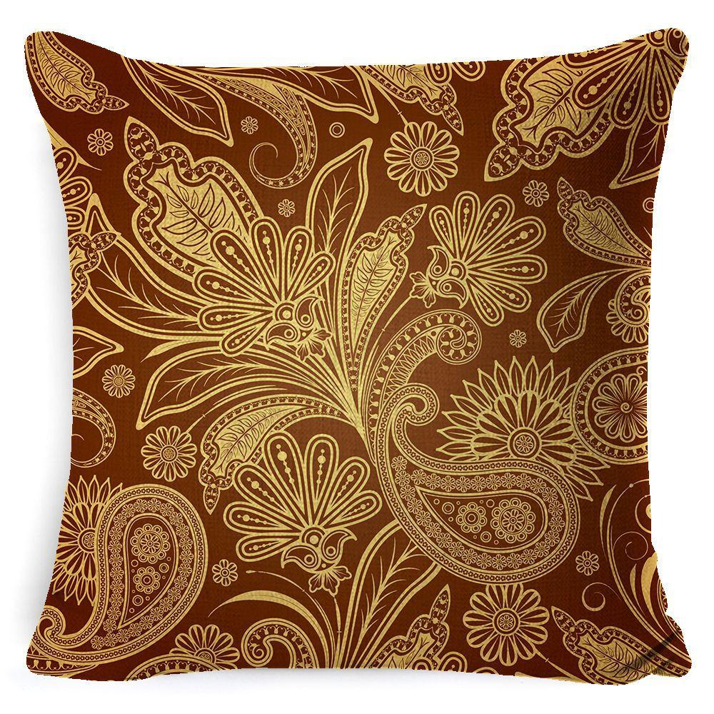 Bohemian Mandala Bedside Sofa Cushion American Vintage Linen Throw Pillow Cover
