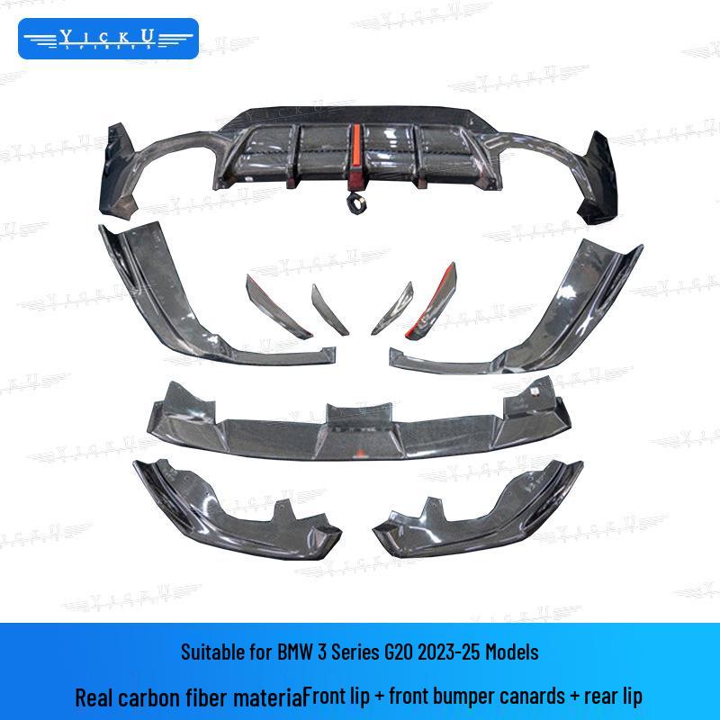 BMW 3 Series G20 AE Style Body Kit: Front Lip, Hood Deflectors, Rear Lip, Side Skirts, Fender