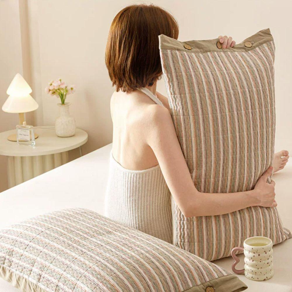 Pure Cotton Envelope-style Plaid Pillowcase Rectangular Pillow Cover Washable Pillowslip Dormitory