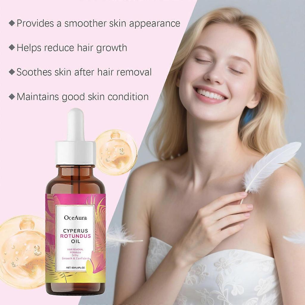 60ml Cyperus Rotundus Oil - 60ml Natural Cyperus Rotundus Oil For Hair Removal, Moisturizing & Soothing Cyperus Oil For Reducing Body Hair Growth