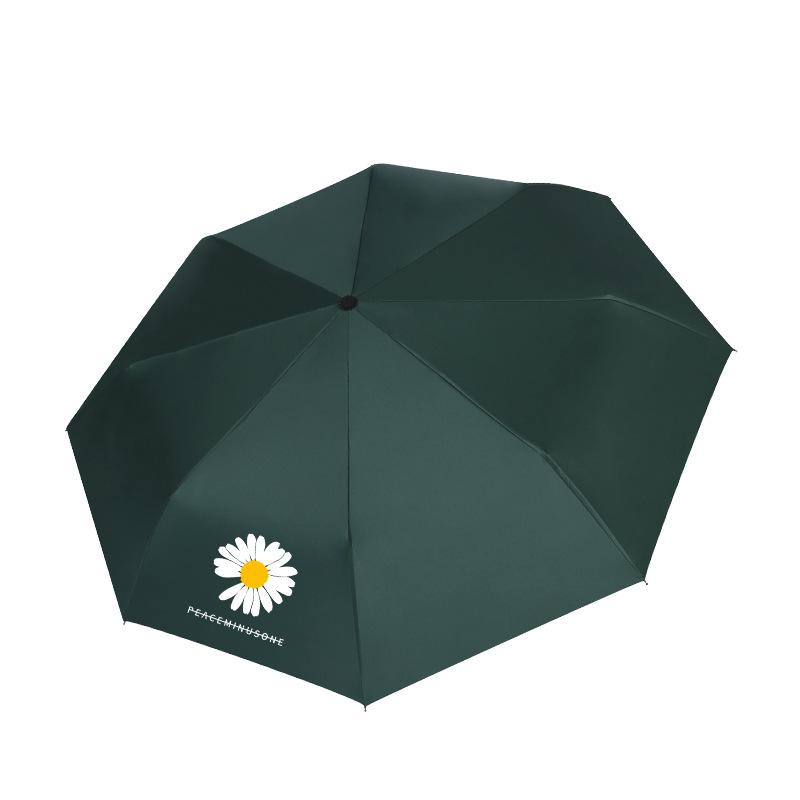 Creative little daisy female triple folding automatic vinyl umbrella sunshade anti-ultraviolet umbrella