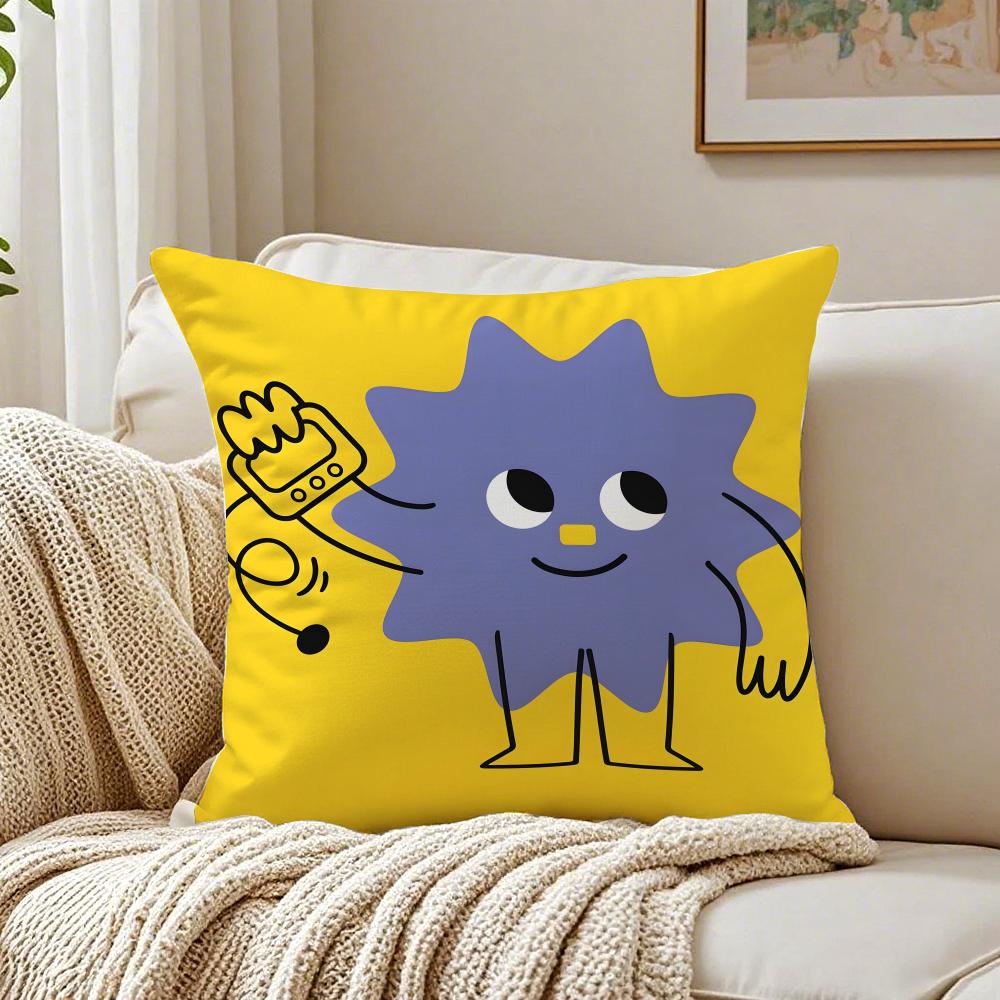 A Happy Facial Expression Image Cushion Cover Pillowcase Antidustmite Living Room Sofa Decor Cushion Room