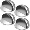 Set of 4 Door Stops, Stainless Steel Door Stops and Stoppers with Rubber Bumpers, Door Stops To Protect Doors, Walls and Furniture (Silver) - RIpj