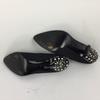 Gianni Versace Italy Pointed Toe Pumps Women’s 23.0 Black Jewel Decor 10cm Heel(USED)
