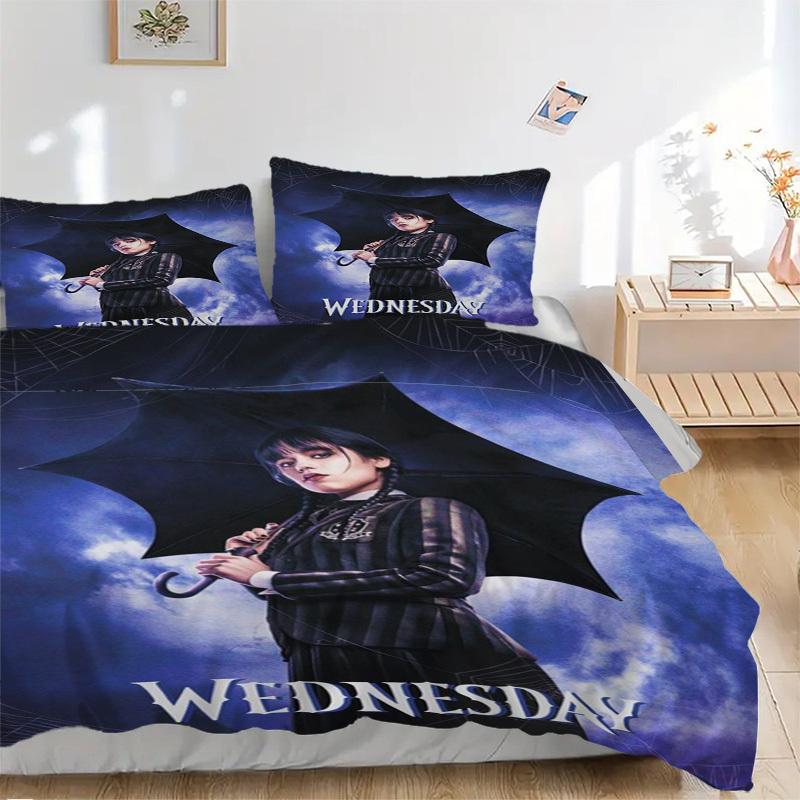 

Постельное белье Wednesday Addams Комплект Пододеяльник Подарок для спальни, Включает 1 пододеяльник и 2 наволочки, Без наполнителяB508 135x200cm