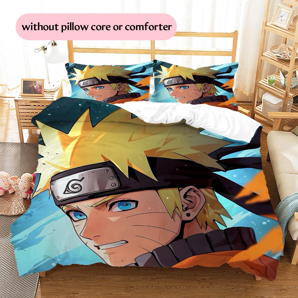 

Naruto Characters Pattern Bedding Quilt Set Home Decoration Gift (1 * duvet cover + 2 * pillowcase without core) 135x200cm