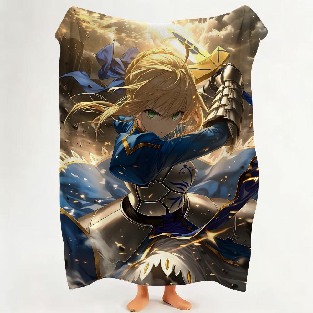 Game F Fate G Grand O Order  Flannel  Blanket Suitable for Sofa Living Room Bedroom