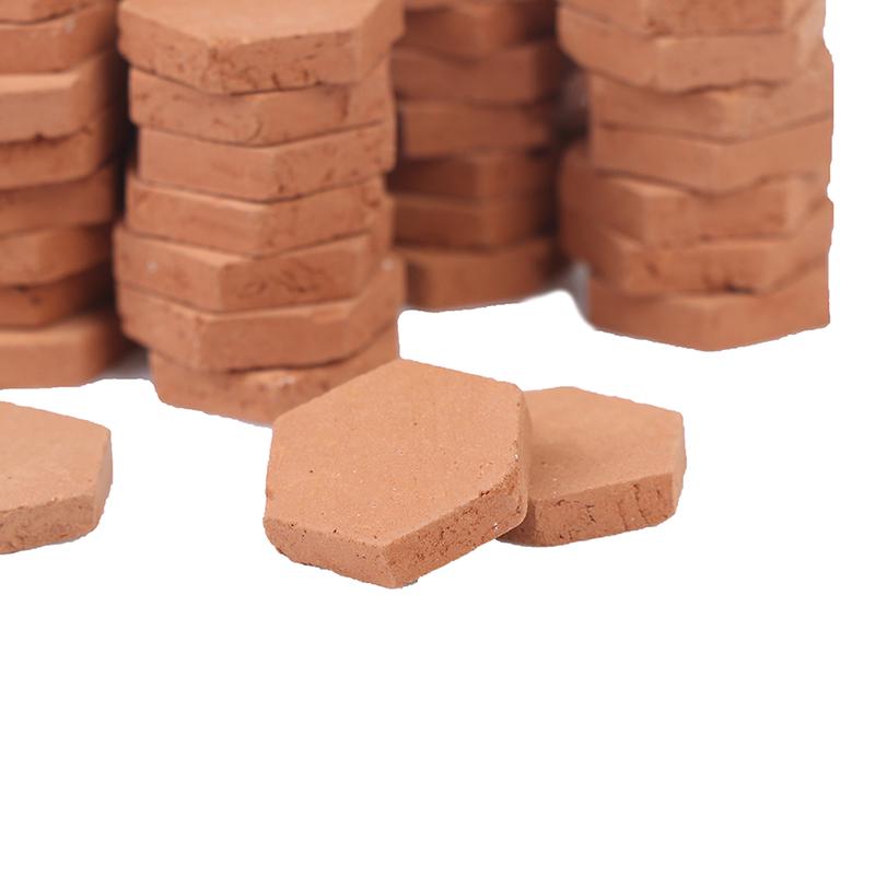 40Pcs 1/16 Scale Simulation Miniature Hexagon Red Brick Model Toy