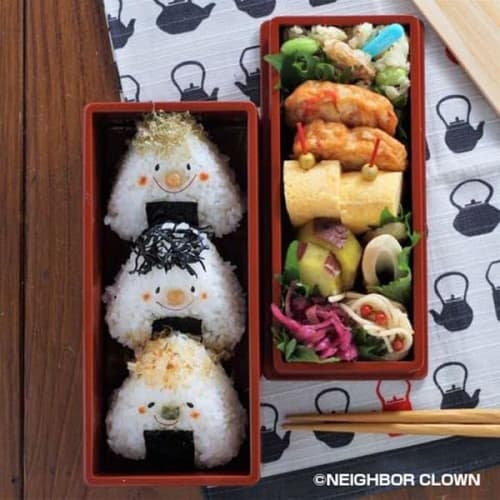 NEIGHBOR CLOWN Easy Onigiri Maker and Onigiri Mold [Quick Cooking/Make Onigiri Simultaneously by Simply Inserting into the Mold] Bento Box Cookware wi