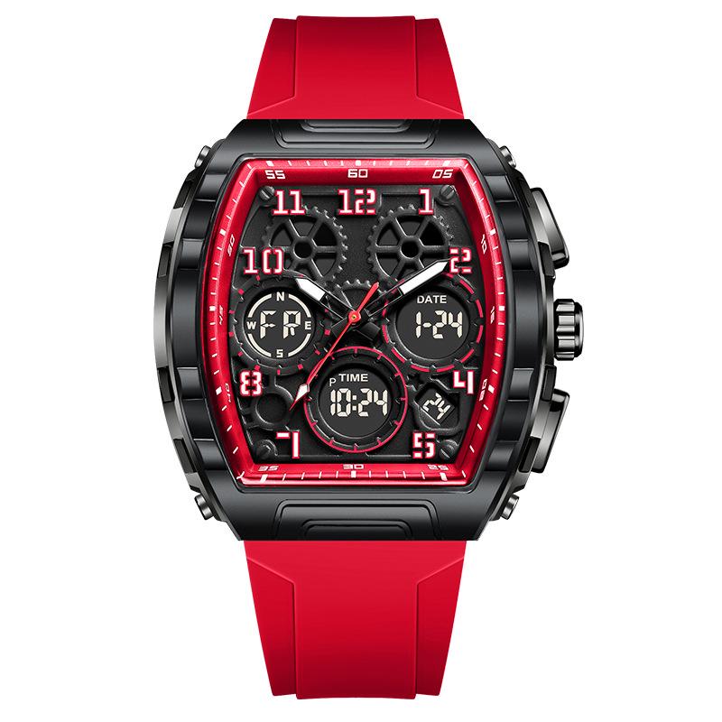 FOXBOX Barrel-Shaped Multifunction Digital Sports Watch with Alarm & Waterproof Features