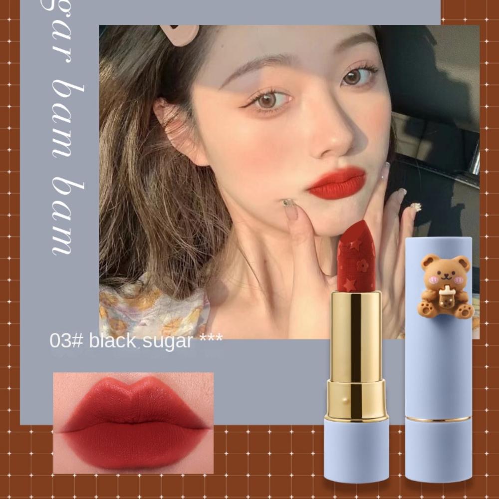 Niedlicher Bären-Lippenstift Airy Bear Lippenstift Matt Matt Täglich No-Makeup Lipgloss