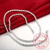 4mm Twisted Chain 925 Sterling Silver Necklace Pendant for Women Men Vintage Jewelry Hot Sale
