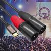 High Quality Type C Male To Dual XLR Male Cable Black PVC Braided Speaker Microphone Cable Professional  HiFi Jack Audio Cable