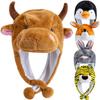 Unisex Funny Bulls Head 3D Animal Style Decorative Hat Winter Cap For Men Women Plush Fur Lovely Family Hat
