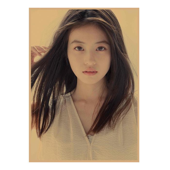 Mio Imada Retro Kraft Paper Poster - Japanese Beauty Wall Art Mural