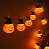 1PC 10/20 LED Halloween Small Pumpkin With Black Hat String Lights Battery Operated For Home Windows Indoor Outdoor Garden Decor