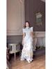 2025 Spring Sweet Style Short Sleeve Silky Elegant Women's Fashion Dress