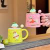 Tasse en Céramique Mignonne de Dessin Animé avec Couvercle pour Tasse à Boire de l'Eau Domestique, Tasse à Café, Tasse pour Couple, Cadeau, Souvenir, Exquis