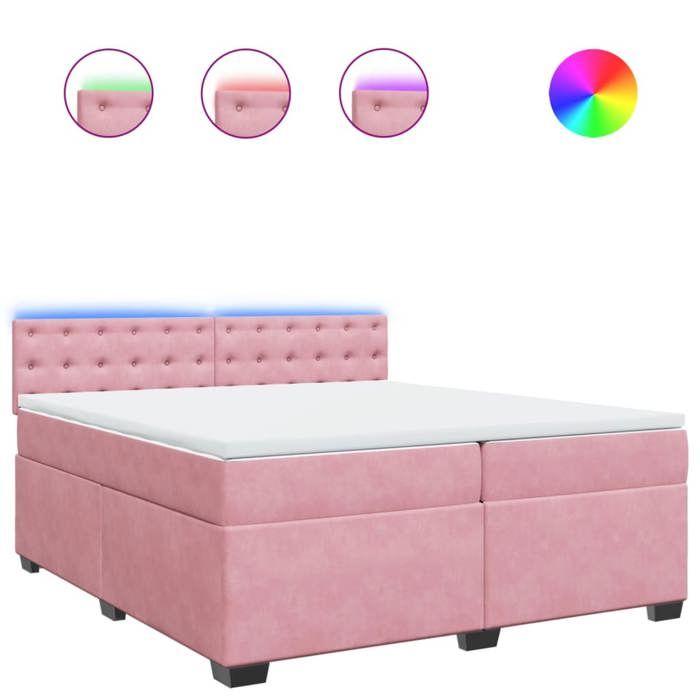 Maison Exclusive - Sommier à lattes de lit avec matelas Rose 200x200 cm Velours