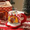 Christmas Gifts Cartoon Ceramic Mugs Vintage Exquisite Couple Coffee Cups Household Breakfast Milk Cup